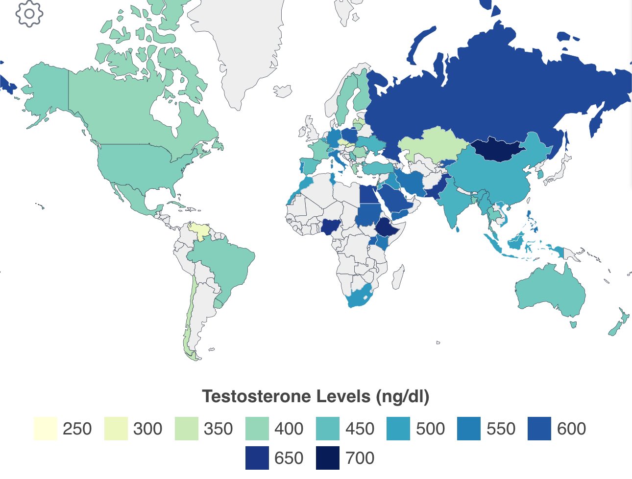 Global Testosterone Levels